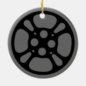 フィルム巻き枠/映画巻き枠の名前をカスタムするのオーナメント セラミックオーナメント (裏面)