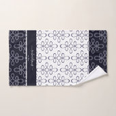 フィルム模様モノグラスタイリッシュムエレガントネイビー バスタオルセット (ハンドタオル)