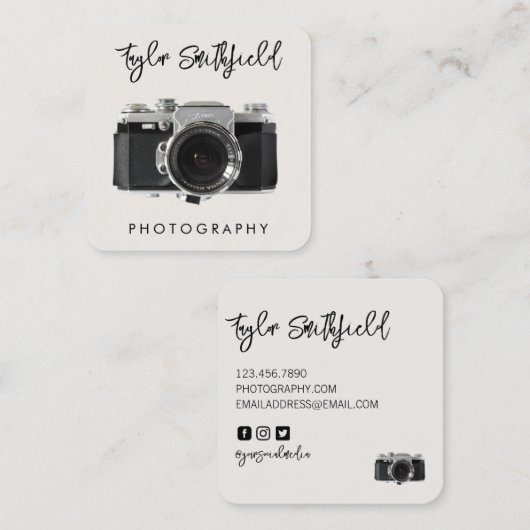 フィルム素朴カメラ撮影用名刺 スクエア名刺 (正面/裏面)