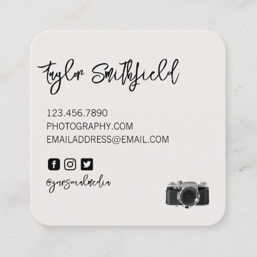 フィルム素朴カメラ撮影用名刺 スクエア名刺 (裏面)