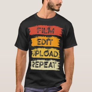 フィルム編集アップロード繰り返しフィルムメイキング編集Cinemato Tシャツ