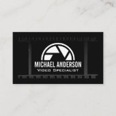 フィルム背景 |カメラシャッターロゴ 名刺 (正面)