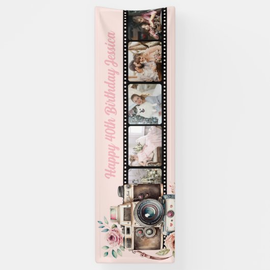 フィルム負の誕生日写真 横断幕 (縦)