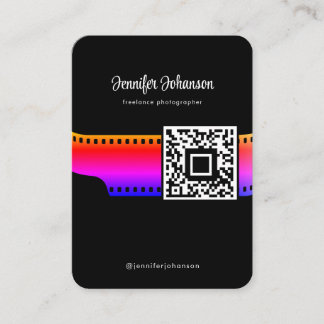 フィルム転がカメラQRコードブラック 名刺