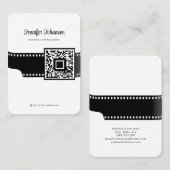フィルム転がカメラQRコード白黒 名刺 (正面/裏面)