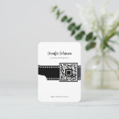 フィルム転がカメラQRコード白黒 名刺 (スタンド正面)