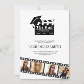 フィルム ストリップ、ハリウッド風カスタム16枚写真卒業式  招待状 (正面)