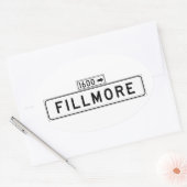 フィルモアセントサンフランシスコ通り標識 楕円形シール (封筒)