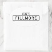 フィルモアセントサンフランシスコ通り標識 楕円形シール (バッグ)