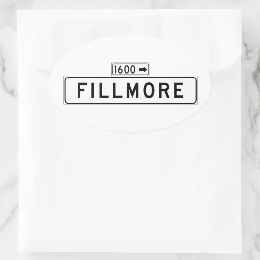フィルモアセントサンフランシスコ通り標識 楕円形シール (バッグ)