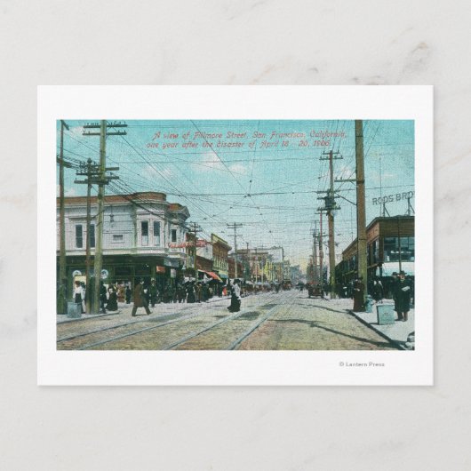 フィルモア通りビュー1906年の火災から1年後 ポストカード (正面)