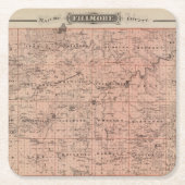 フィルモア郡、ミネソタの地図 スクエアペーパーコースター (正面)