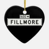フィルモアSt.のサンフランシスコの道路標識 セラミックオーナメント (正面)