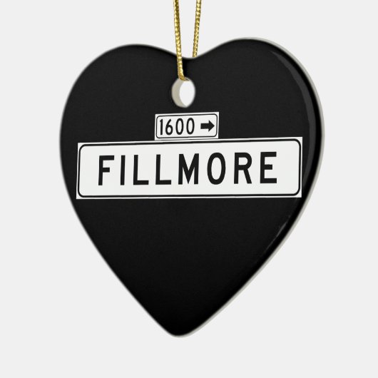 フィルモアSt.のサンフランシスコの道路標識 セラミックオーナメント (左)