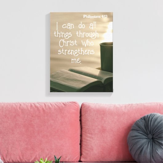 フィル4: 13 |バイブルやる気を起こさせる引用文Verse キャンバスプリント (インサイチュ (リビング))