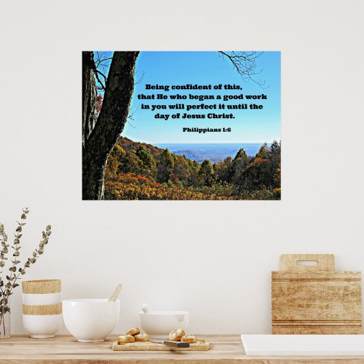 フィル。1:6この事を信じること、すなわち彼は自分を信じる。 ポスター (キッチン)