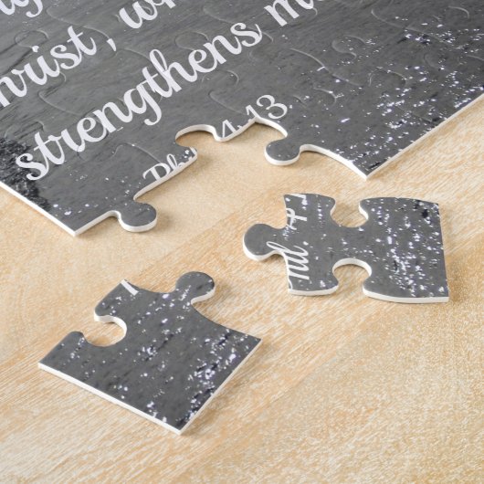 フィル。4:13わたしはキリストを通して、すべてのことをすることができる。 ジグソーパズル (側面)