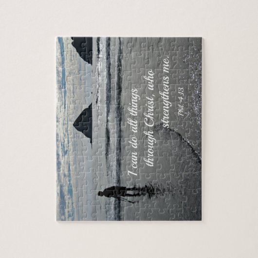 フィル。4:13わたしはキリストを通して、すべてのことをすることができる。 ジグソーパズル (縦)