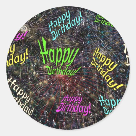 フィレクラキンハッピーバースデーシール ラウンドシール (正面)