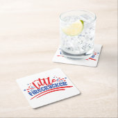 フィレクラッカー7月4日 スクエアペーパーコースター (インサイチュ)