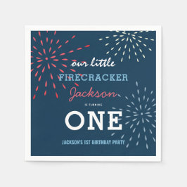 フィレクラッカー7月4日Fireworks誕生日 スタンダードカクテルナプキン