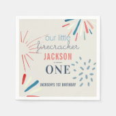 フィレクラッカー7月4日Fireworks誕生日 スタンダードカクテルナプキン (正面)