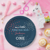 フィレクラッカー7月4日Fireworks誕生日 ペーパープレート (パーティー)