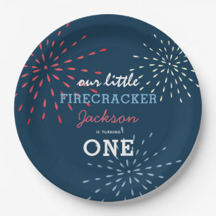 フィレクラッカー7月4日Fireworks誕生日 ペーパープレート