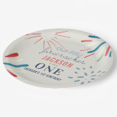 フィレクラッカー7月4日Fireworks誕生日 ペーパープレート (アングル)