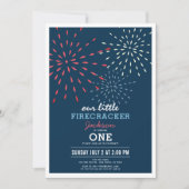 フィレクラッカー7月4日Fireworks誕生日 招待状 (正面)