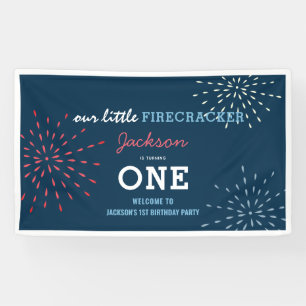 フィレクラッカー7月4日Fireworks誕生日 横断幕