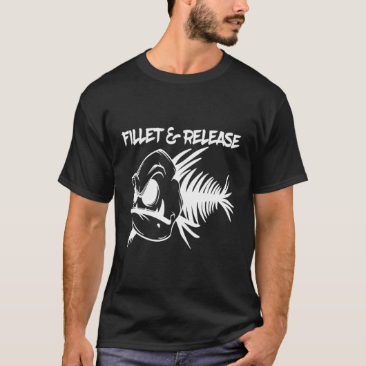 フィレットおよびリリース笑わされる魚釣りG Tシャツ (正面)