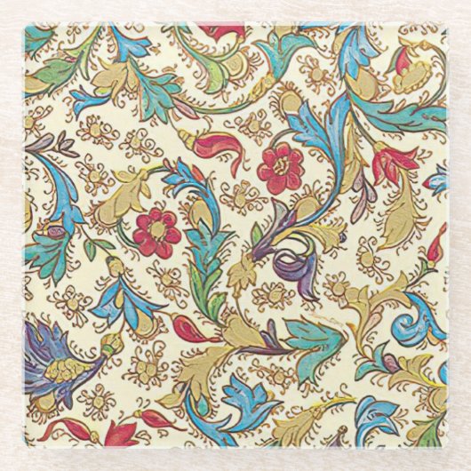 フィレンイタリアンツェ模様 ガラスコースター (正面)