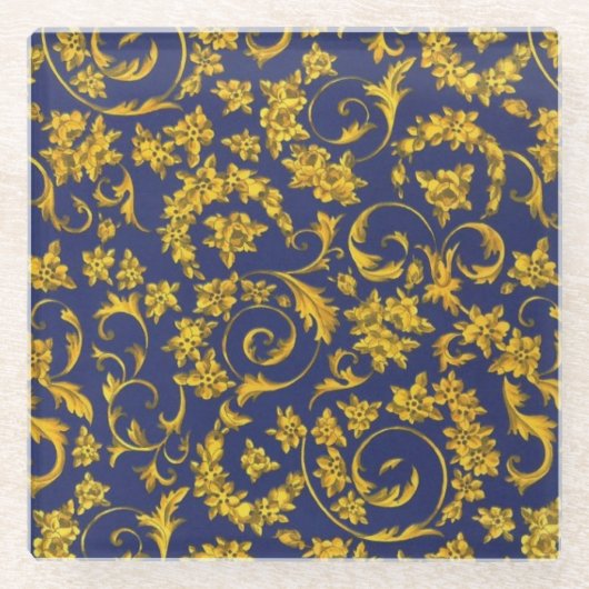 フィレンイタリアンツェ模様 ガラスコースター (正面)