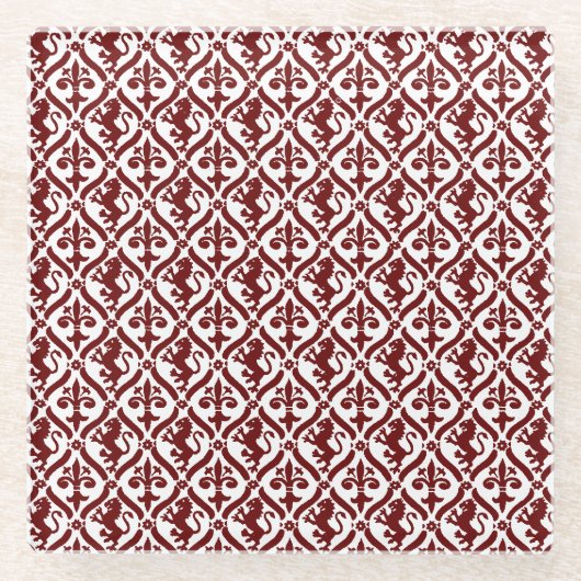 フィレンイタリアンツェ模様 ガラスコースター (正面)