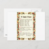 フィレンシンプルティン祈りの言葉=セントフランシス=教皇フランシス ポストカード (正面/裏面)