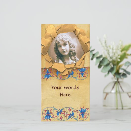 フィレンチンフローラモチーフ羊皮紙写真テンプレート シーズンカード (スタンド正面)