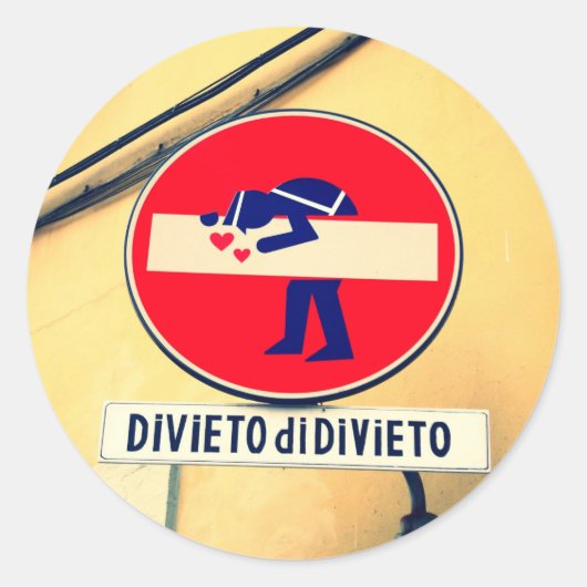 フィレンツェおもしろいで興味深い通りのサイン ラウンドシール (正面)