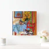 フィレンツェのイタリアンな台所 スクエア壁時計 (ホーム)