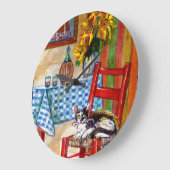 フィレンツェのイタリアンな台所 ラージ壁時計 (傾斜)