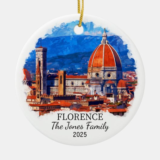 フィレンツェのオーダーメイドオーナメント イタリア ギフト セラミックオーナメント (正面)