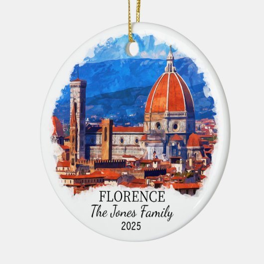 フィレンツェのオーダーメイドオーナメント イタリア ギフト セラミックオーナメント (左)