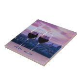 フィレンツェのスカイラインに赤ワインの2つのグラス タイル (側面)