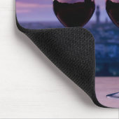 フィレンツェのスカイラインに赤ワインの2つのグラス マウスパッド (コーナー)