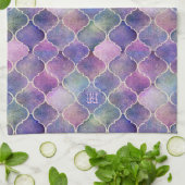 フィレンツェのタイルとモノグラム キッチンタオル (折り畳み)