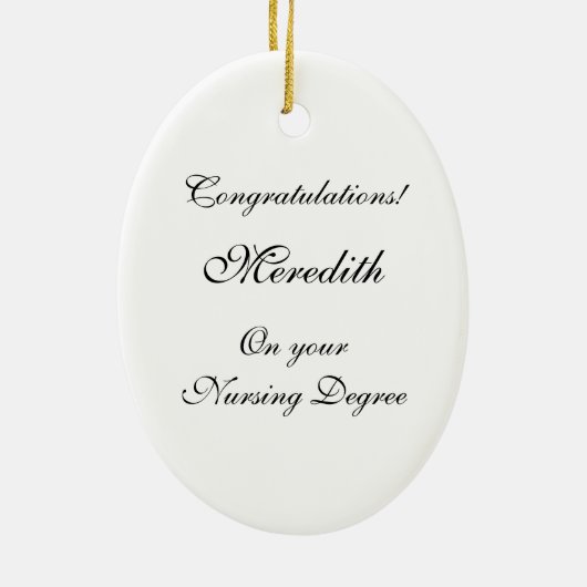 フィレンツェのナイチンゲール看護の卒業生+個人化して下さい セラミックオーナメント (裏面)
