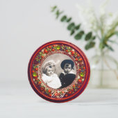 フィレンツェのルネサンスを彷彿とさせる 赤い花のクラウンモノグラム 招待状 (スタンド正面)