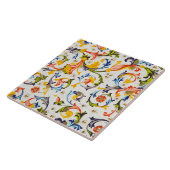 フィレンツェのルネサンス時代の黄色の花柄の渦巻き,花 タイル (側面)