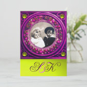 フィレンツェのルネサンス様式の果物 ダマスク・モノグラム 招待状 (スタンド正面)