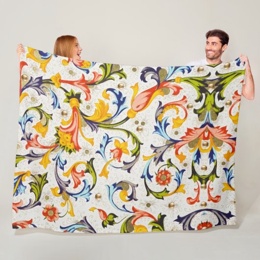 フィレンツェのルネサンス フラワースワール、花 フリースブランケット (インサイチュ)
